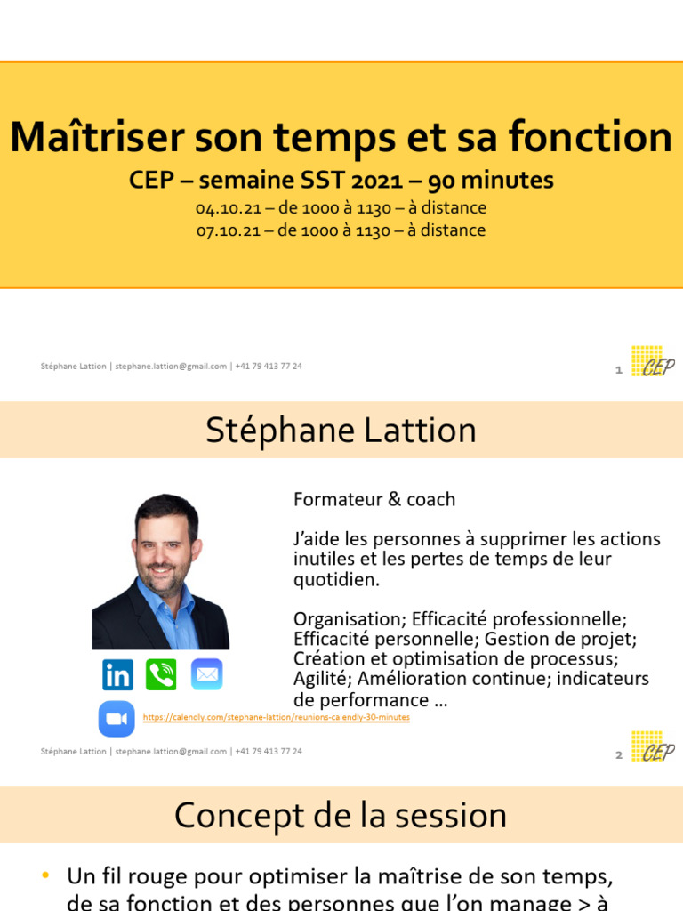 Optimiser sa gestion du temps et des tâches | PDF