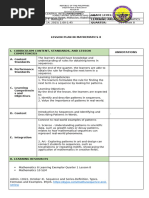 Grade 8 Numeric and Geometric Patterns | PDF | Pattern | Lesson Plan