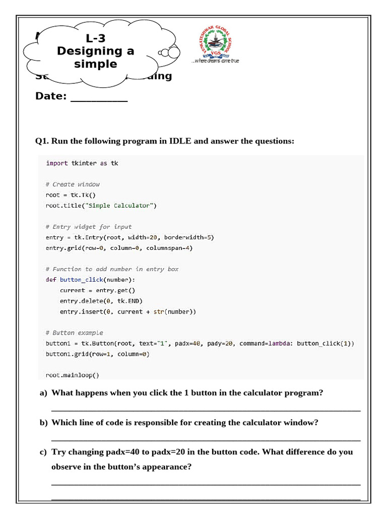 Python Calculator Coding Exercise | PDF