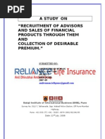 Life Insurance Project On Sales