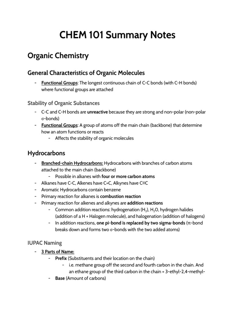 Organic Chemistry Overview and Naming Guide | PDF | Alkene | Alkane