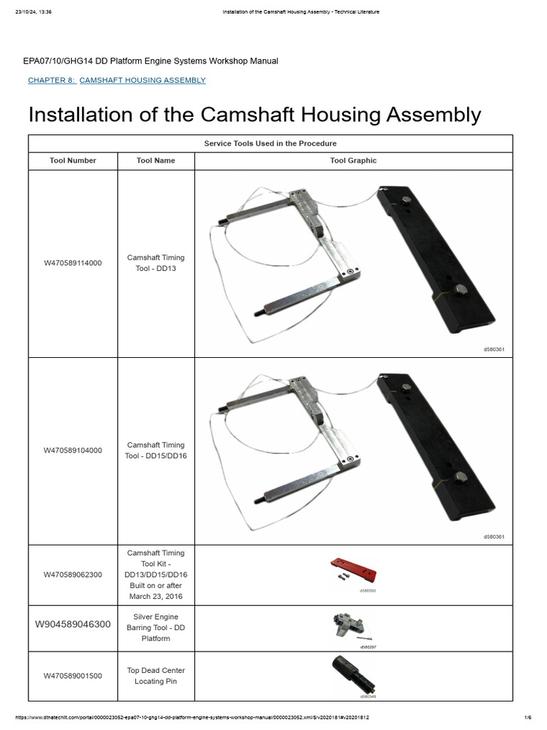 Camshaft Housing Assembly Installation Guide | PDF | Gear | Fuel Injection