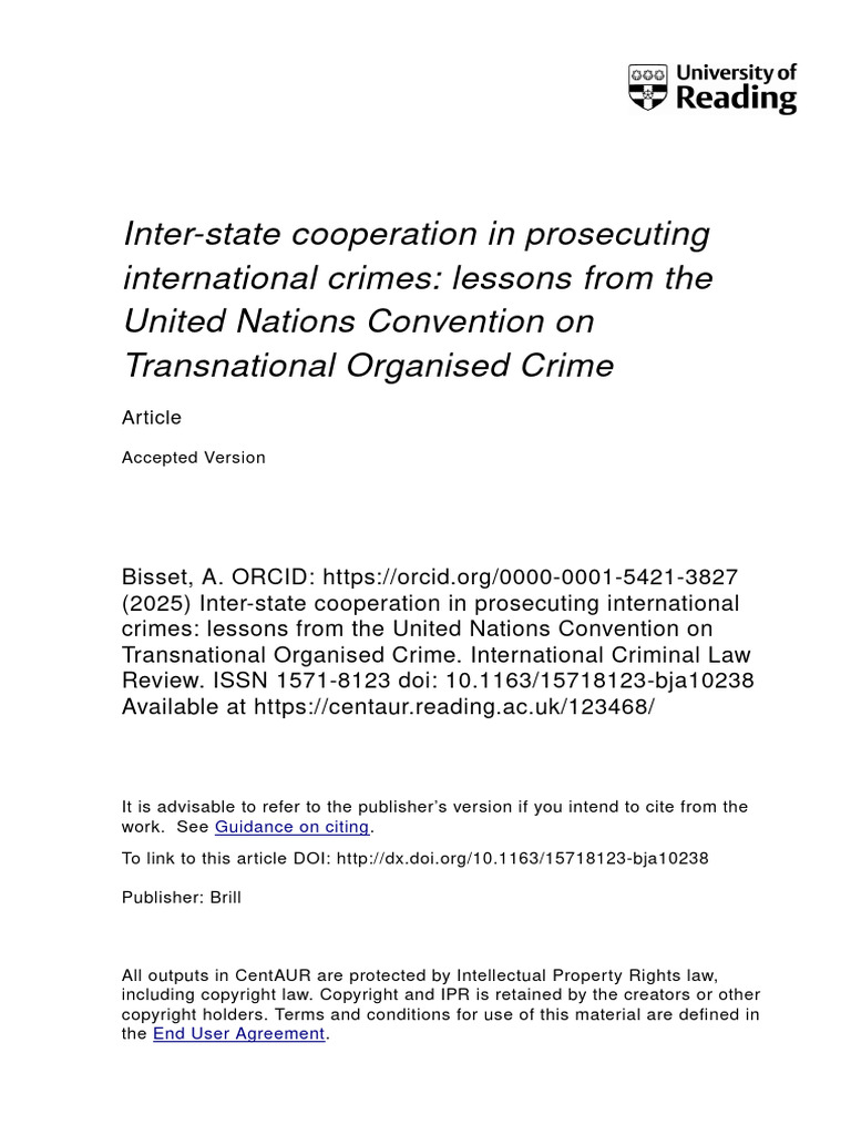 ABREVISED MLA Convention - Lessons From UNTOC | PDF | International ...