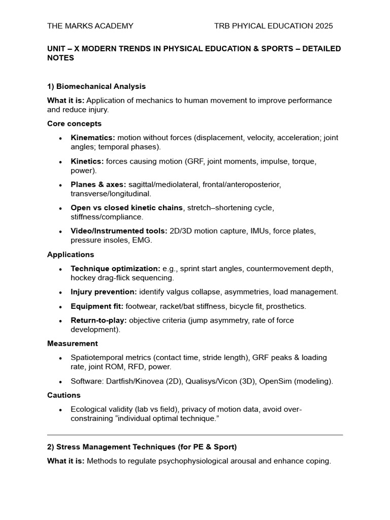 Modern Trends in Physical Education | PDF