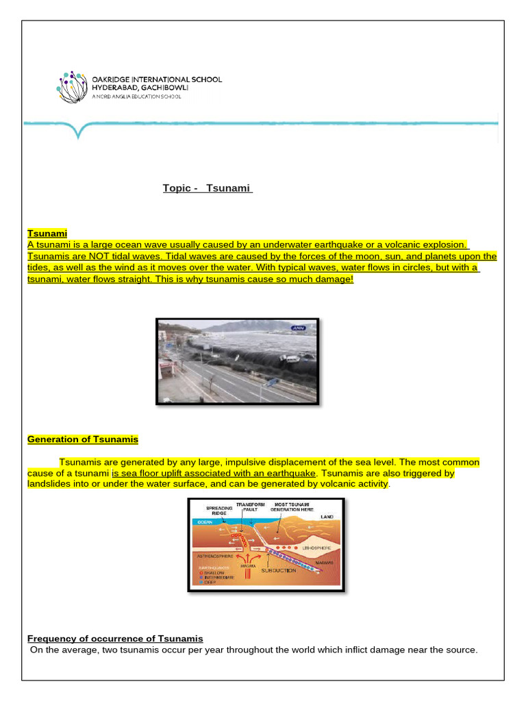 Understanding Tsunamis: Causes and Effects | PDF | Tsunami | Earthquakes