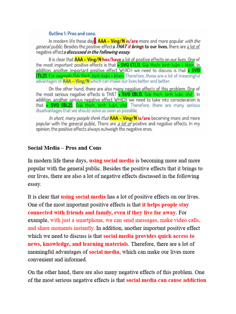 Social Media - Pros and Cons | PDF