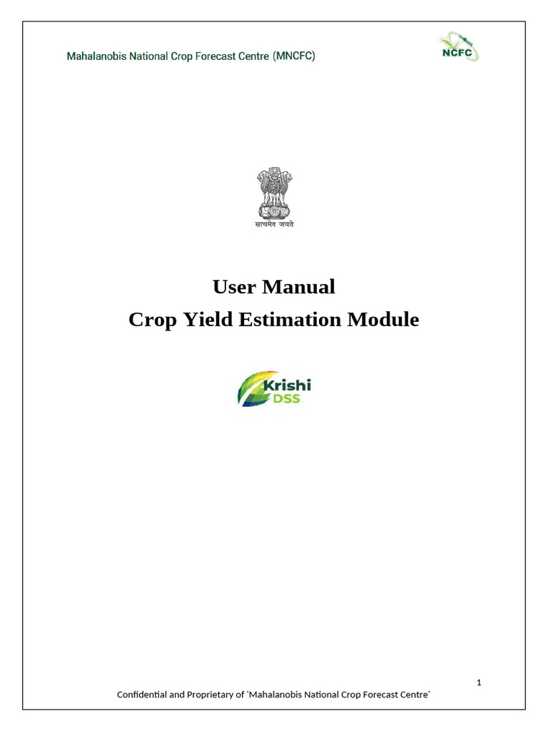 Crop Yield Estimation User Manual | PDF | Machine Learning | Applied ...