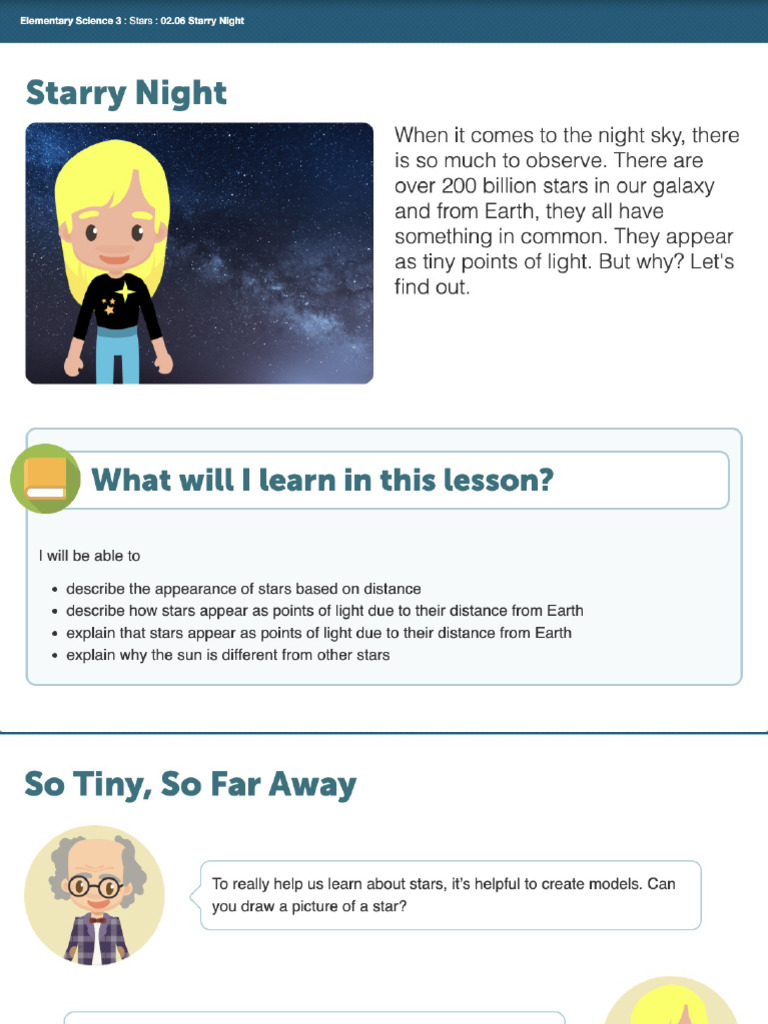 Starry Night Lesson Assessment Guide | PDF