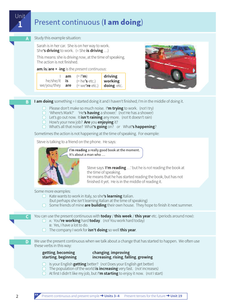 Present Continuous Usage Guide | PDF | English Language | Lunch