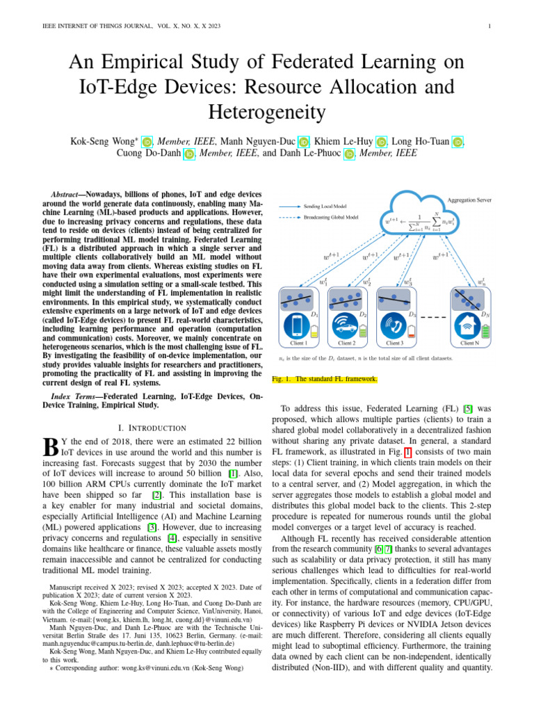 2023-An Empirical Study of Federated Learning On Iot-Edge Devices ...