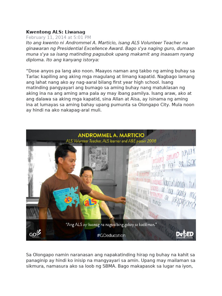 Activity Sheet ALS | PDF