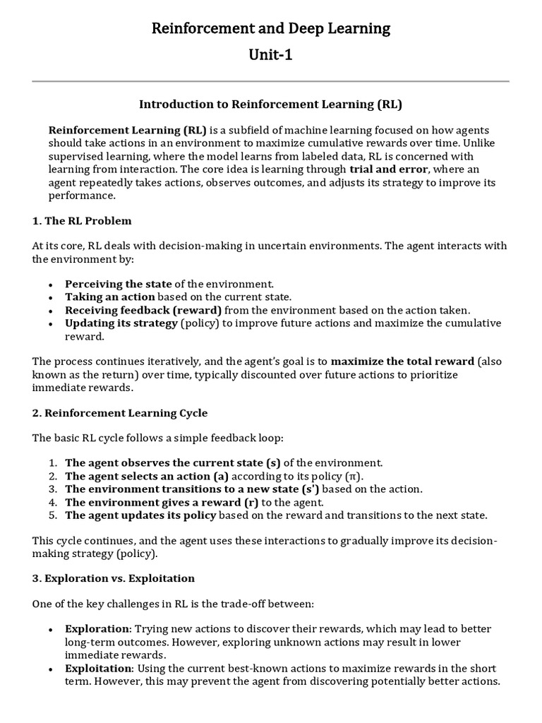 Introduction to Reinforcement Learning | PDF | Machine Learning ...