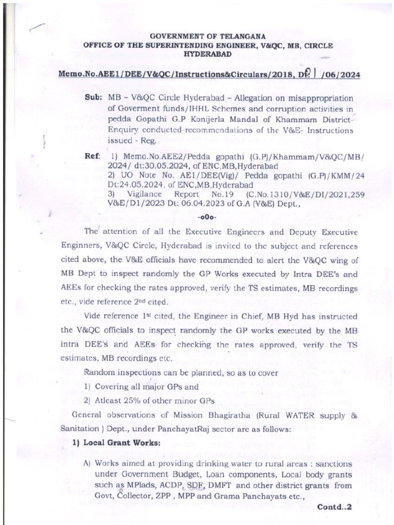 Random Inspection Instructions Issued-Reg 01.06.2024 | PDF