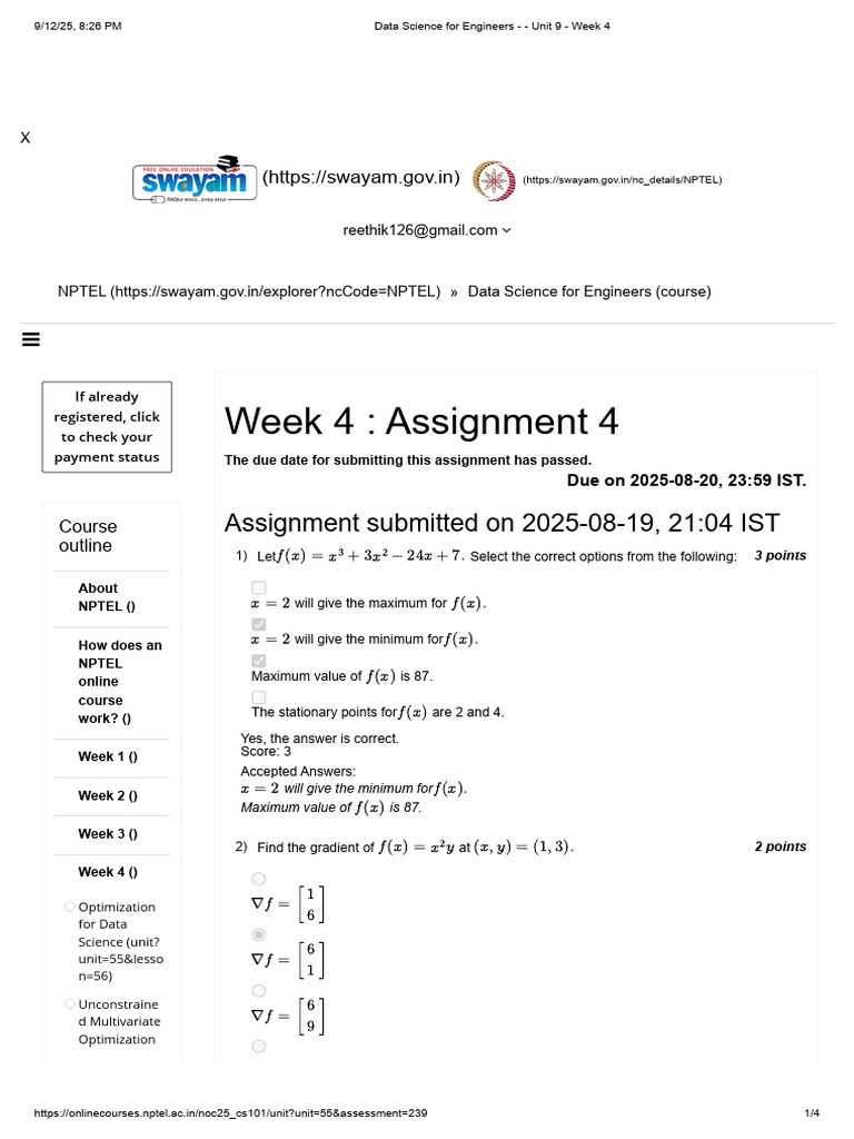 Data Science For Engineers - Unit 9 - Week 4 | PDF | Mathematics Of ...