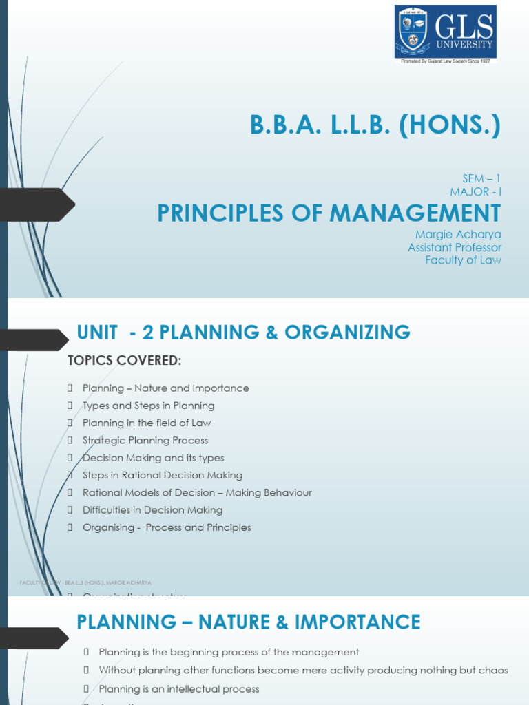 BBALLB Hons Sem 1 Major I - POM - Unit 2 | PDF | Rationality ...