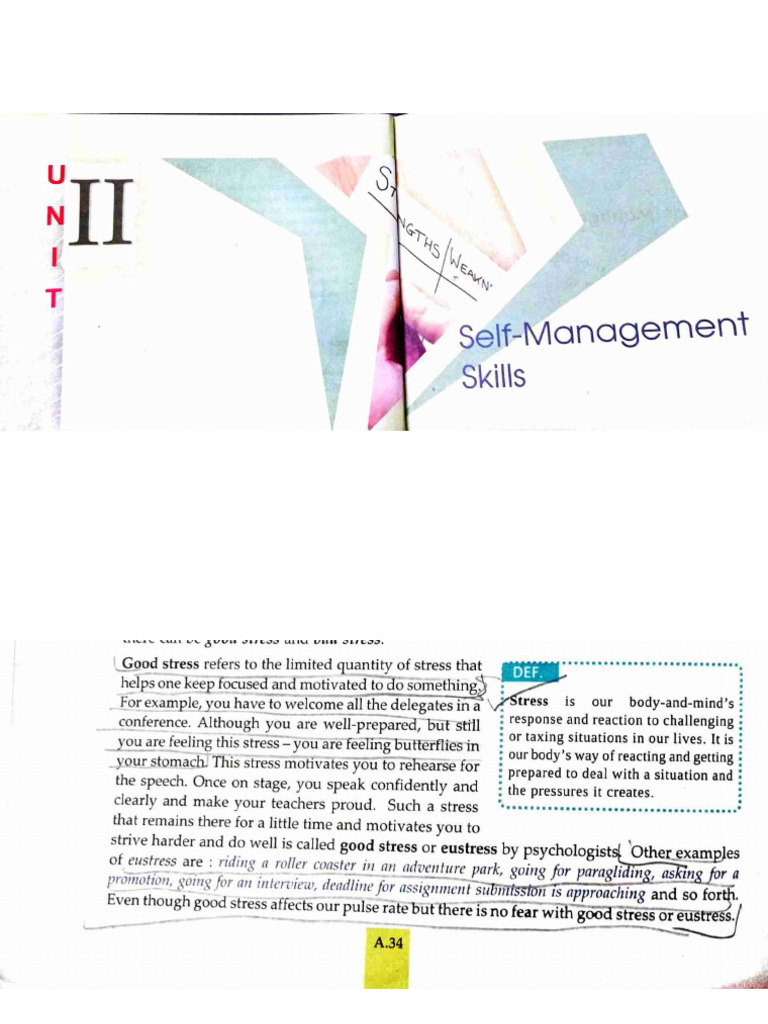 Unit-II Self Management Skills - II Notes | PDF