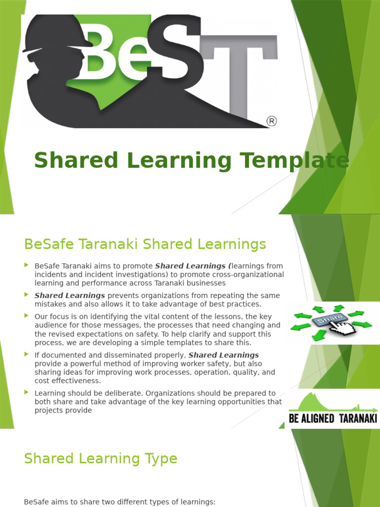 Taranaki Shared Learning Template | PDF | Learning