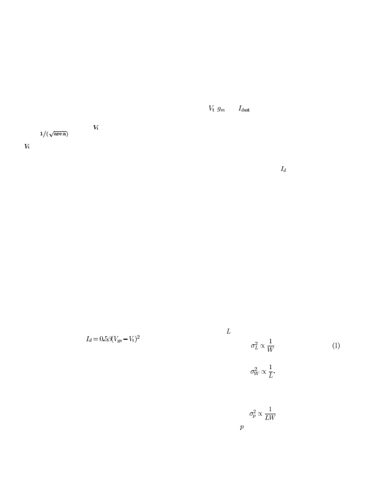 MOSFET Mismatch Modeling for Analog Design | PDF | Mosfet | Cmos