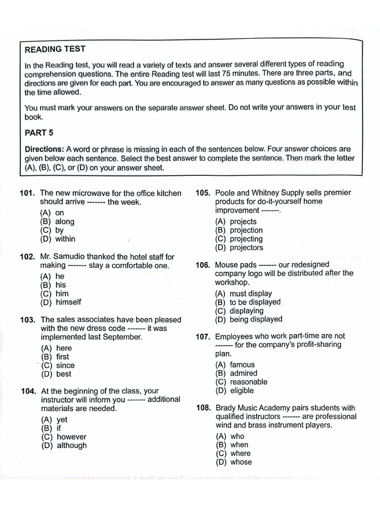 Reading Test | PDF