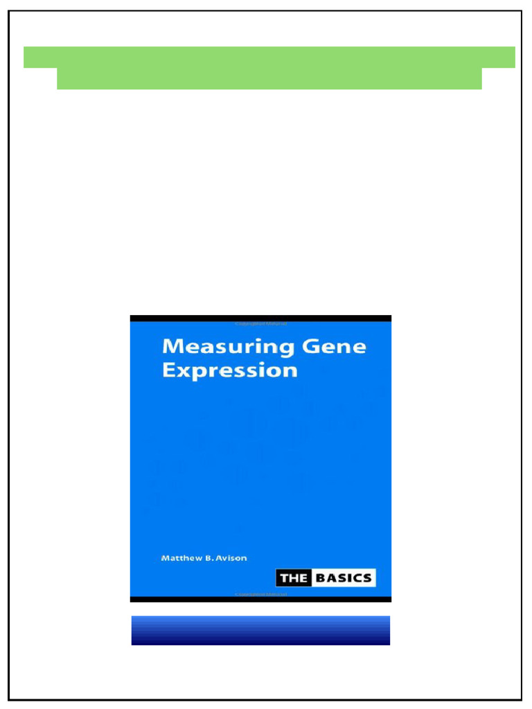 Measuring Gene Expression THE BASICS Garland Science 1st Edition ...