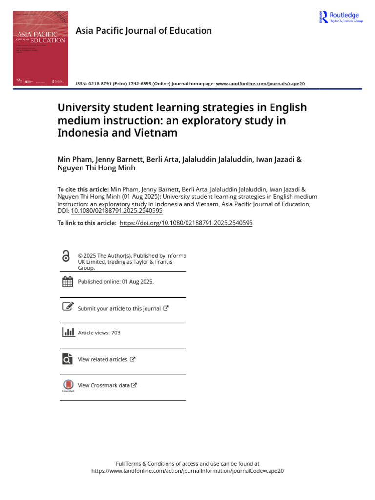 Student Learning Strategies in EMI | PDF | Cronbach's Alpha | Learning