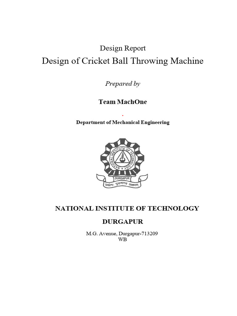 Cricket Ball Throwing Machine Design | PDF | Electric Motor | Strength ...