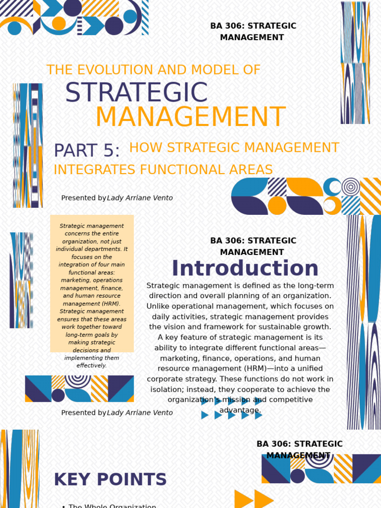 Integrating Functional Areas in Strategic Management | PDF | Strategic ...