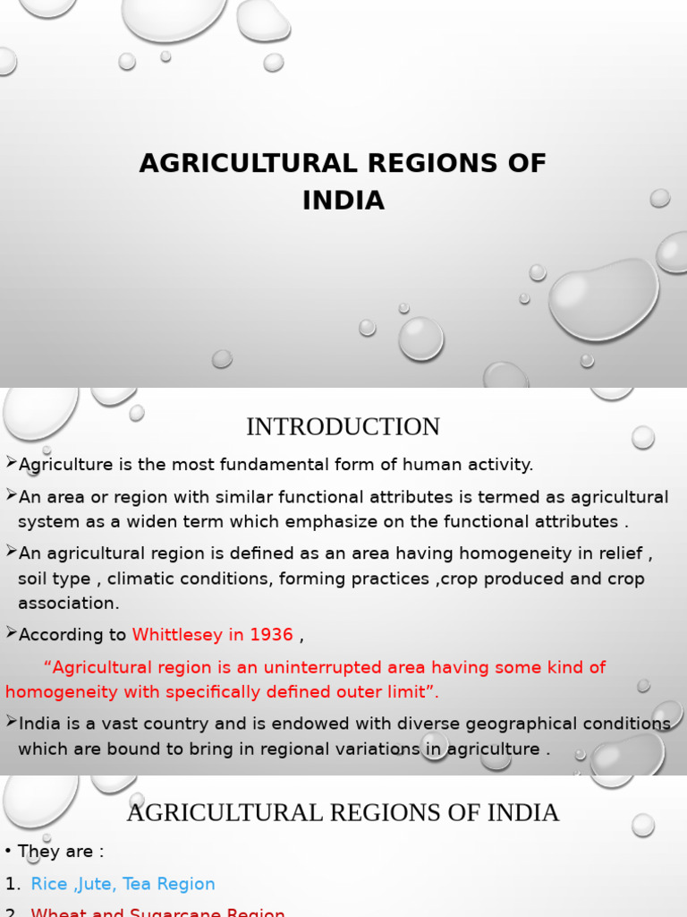 Agricultural Regions of India Explained | PDF | Crops | Agriculture