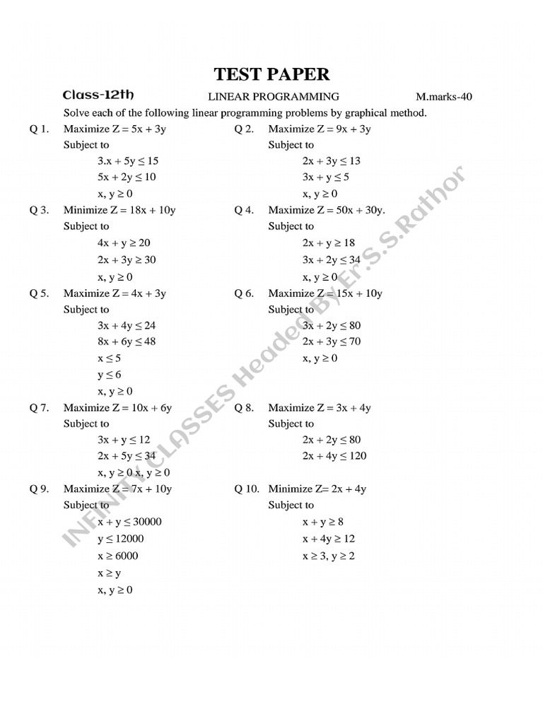 Infinity Classes by Er.S.S. Rathor | PDF