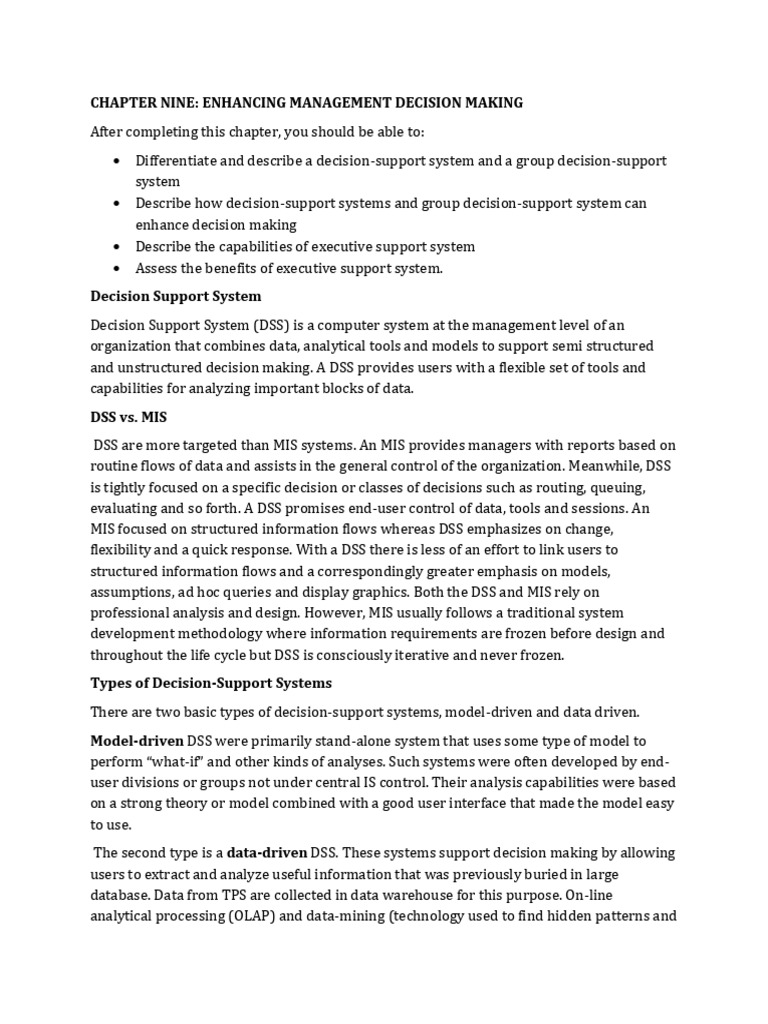 Enhancing Management Decision-Making Systems | PDF | Decision Support ...