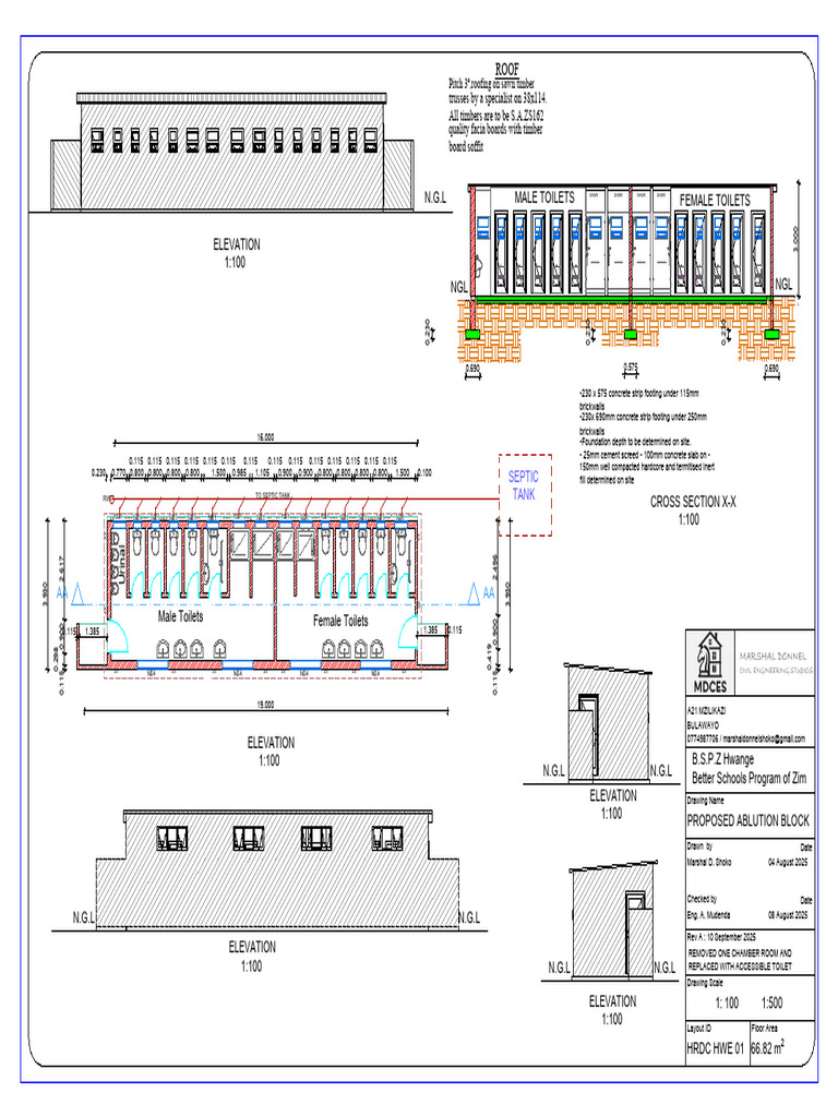 Proposed Ablution Block Floor Plan | PDF | Hygiene | Building Engineering