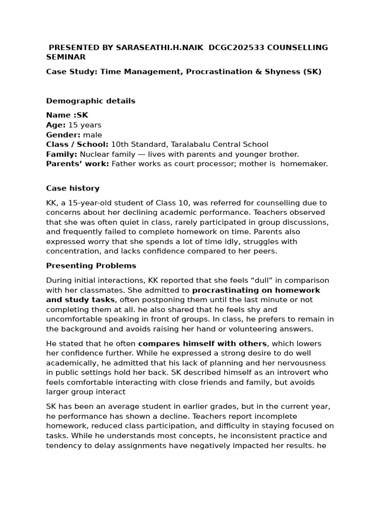 Time Management & Confidence Issues in Teens | PDF | Professional ...