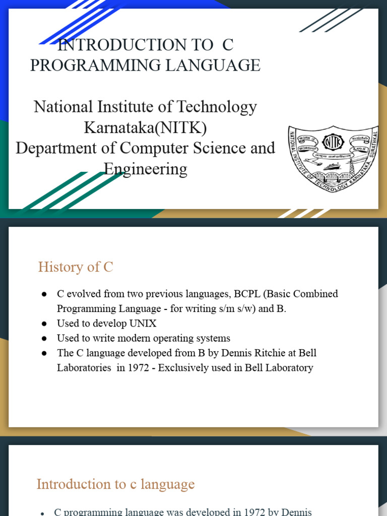 Introduction to C Programming Language | PDF | Programming | Computer ...