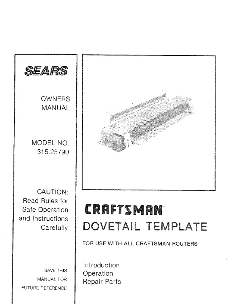 Craftsman dovetail template discount