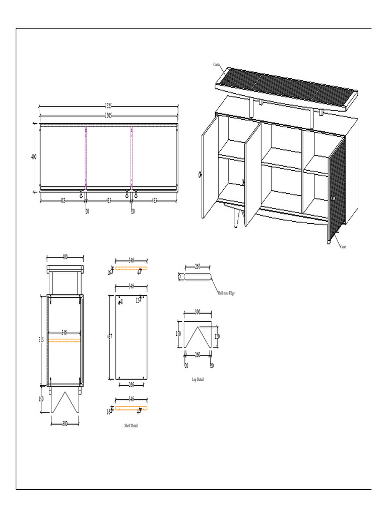 Detailed Furniture Design Specifications | PDF | Woodworking