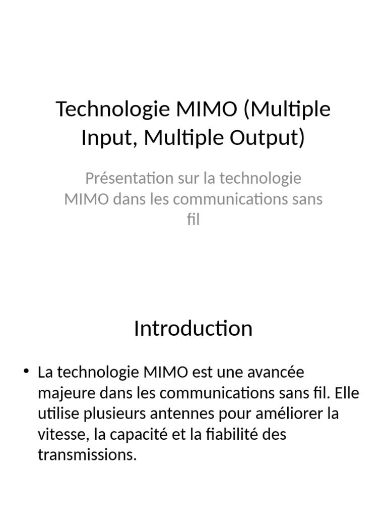 Technologie MIMO dans les communications | PDF