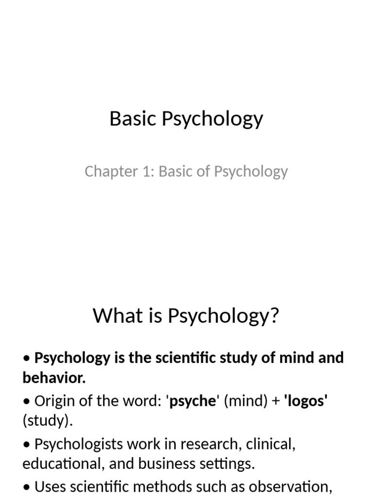 Introduction to Basic Psychology Concepts | PDF | Psychology | Methodology