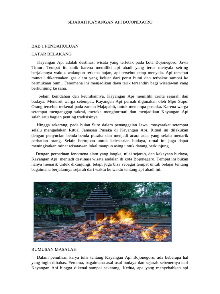 Sejarah Kayangan Api Bojonegoro | PDF