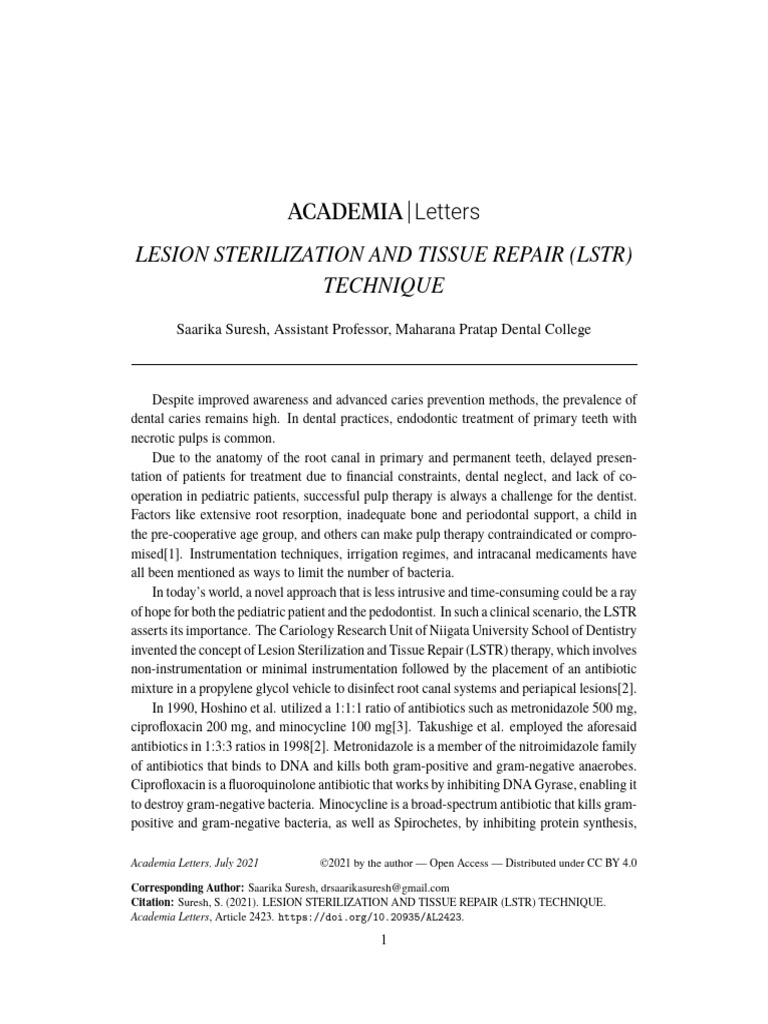 Lesion Sterilization and Tissue Repair L | PDF | Dentistry Branches ...