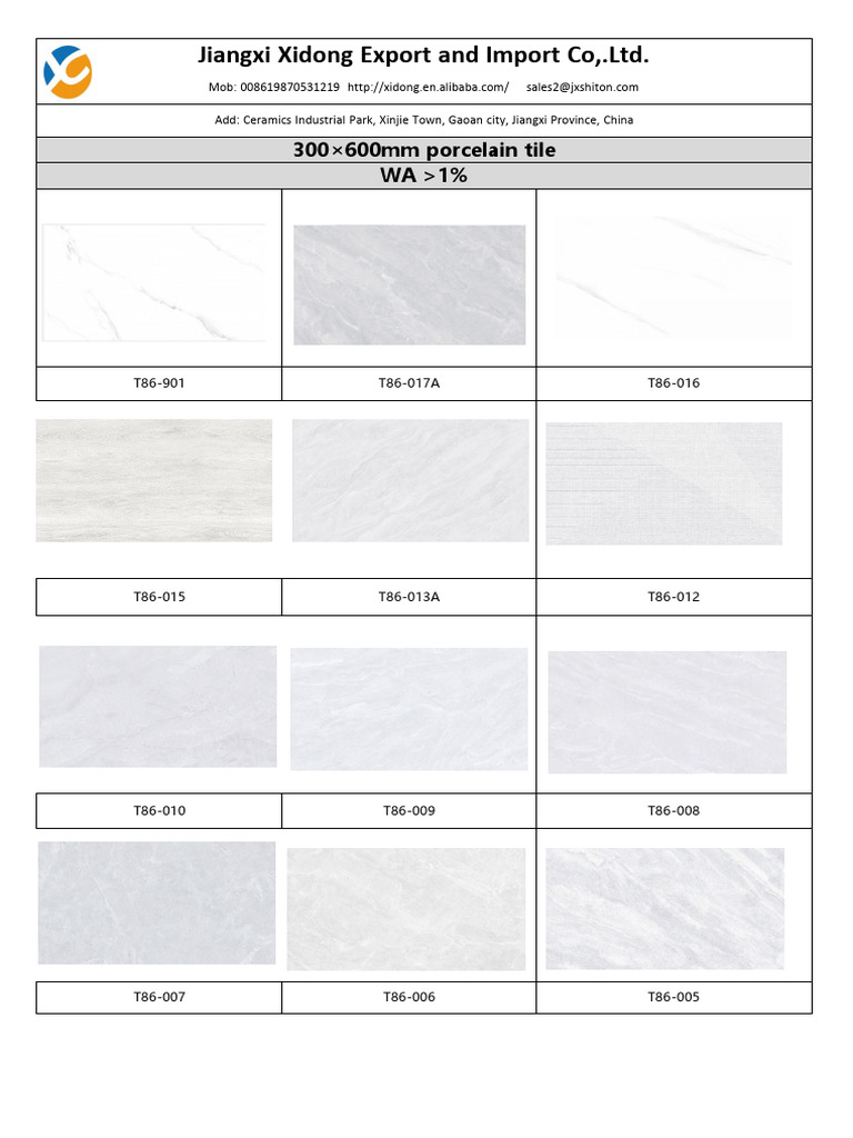 300×600mm Porcelain Tiles (2025-09-05 04 - 39 - 18) | PDF