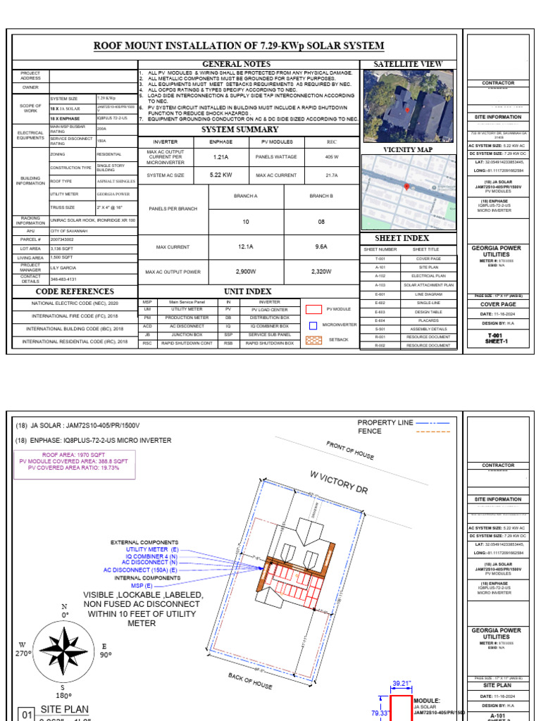 7.29 kWp Solar System Installation Plan | PDF | Solar Panel ...