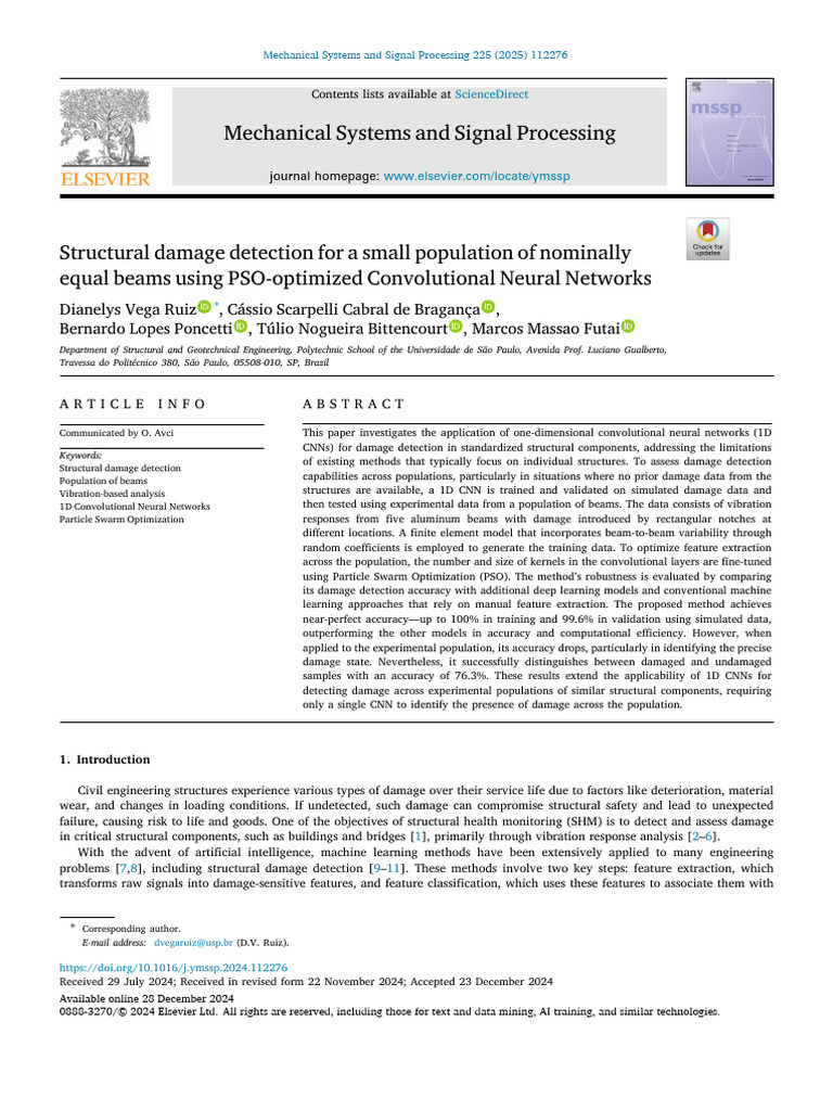 Structural Damage Detection Using 1D CNNs | PDF | Deep Learning ...