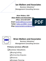 Brian Walters and Associates: Business Valuation/ Management Consulting Services