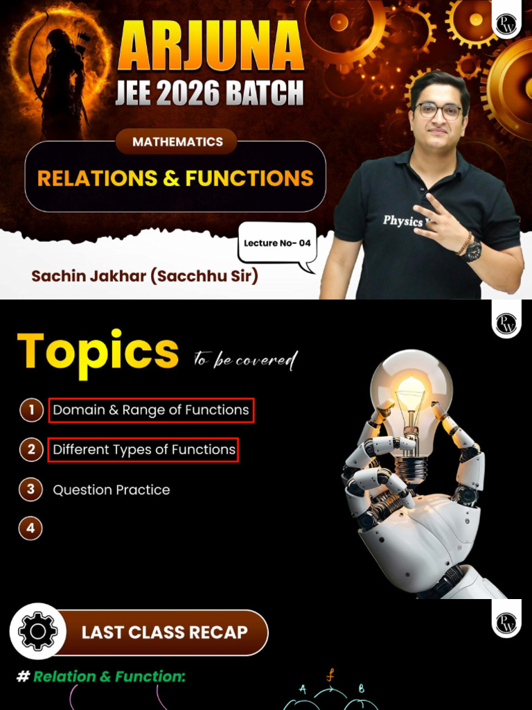 Relations and Functions 04 Class Notes | PDF