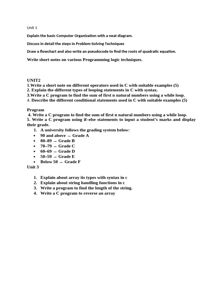 Computer Organization and C Programming Guide | PDF