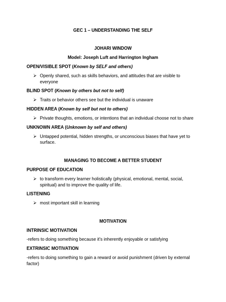Understanding Self and Learning Domains | PDF | Intelligence | Mental ...