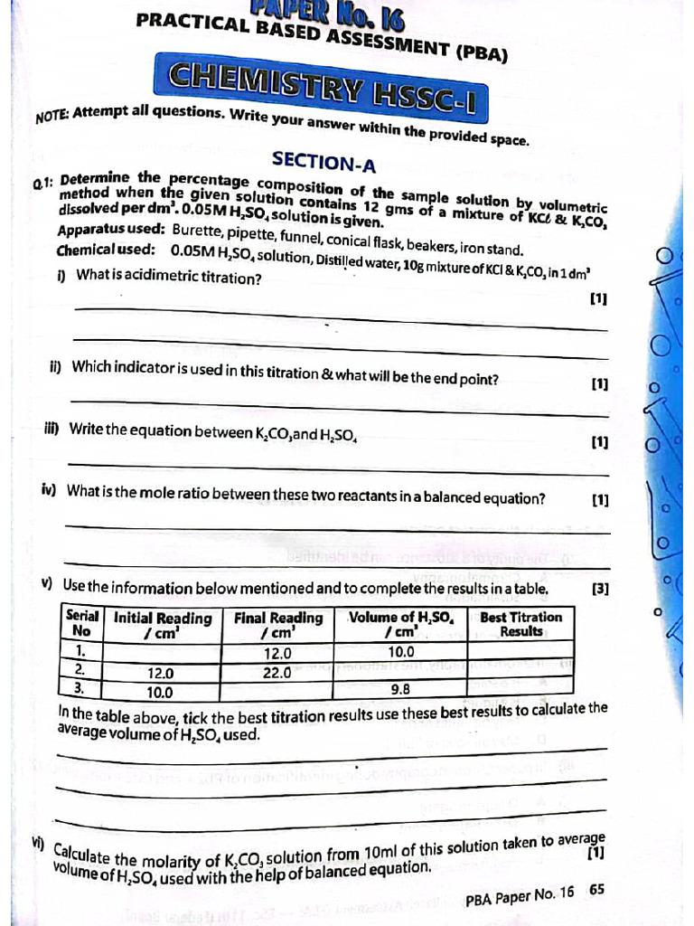 Chemistry Pba Sample 16 | PDF