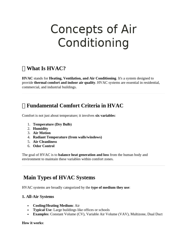 HVAC System Concepts and Selection Guide | PDF | Ventilation ...