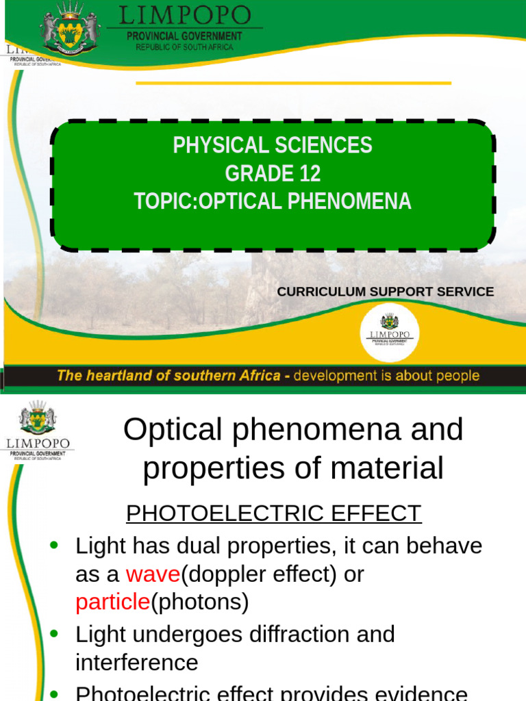 Grade 12 Optical Phenomena Guide | PDF | Emission Spectrum ...
