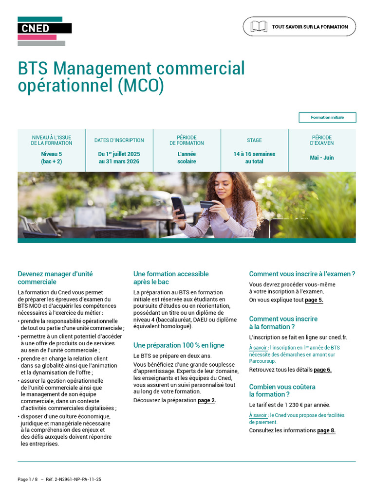 Tarifs de la formation BTS MCO CNED | PDF | Pédagogie